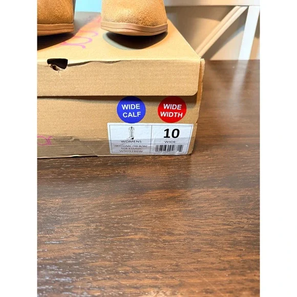 Sugar Womens Kammy‎ Tan Suede Western Cowboy Boots Size 10 Wide Calf Wide Width - Picture 3 of 8